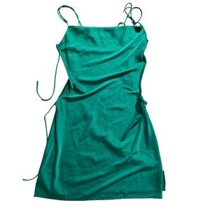Emerald Green Strappy Slip Dress Y2K